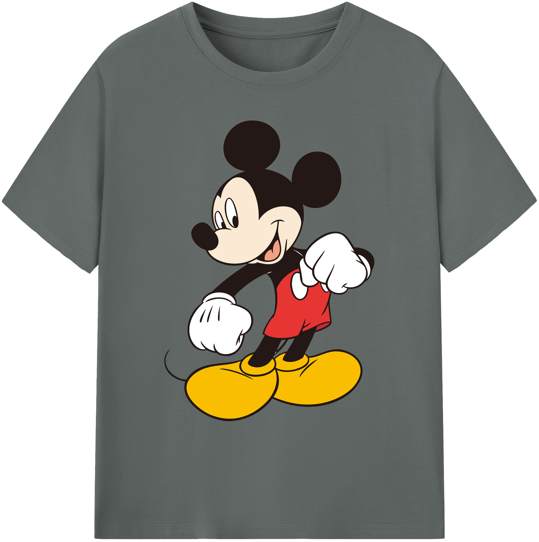 ミッキーマウス Mickey Mouse 綿100％ メンズ半袖Tシャツ｜肌触りやわらか＆通気性